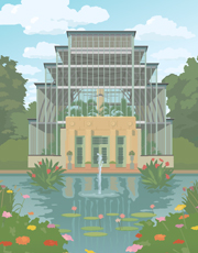 Jewel Box Jewel Box in Forest Park, illustration by Janet Muhm