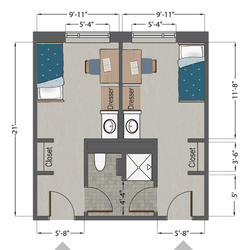 Grand Hall Single Semi Suite Floor Plan Grand Hall Single Semi Suite Floor Plan