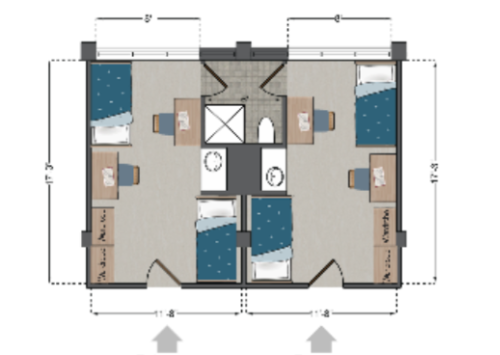 Marguerite Hall Double Deluxe Suite floor plan Marguerite Hall Double Deluxe Suite floor plan