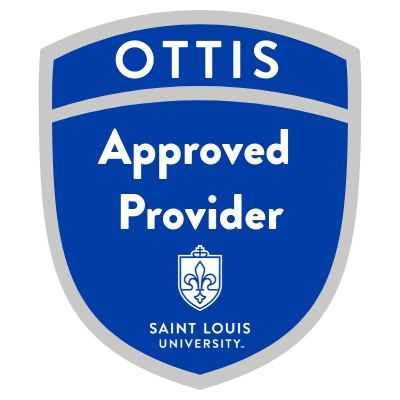 blue badge reading OTTIS Approved Provider Saint Louis University