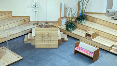 Interior view of St. Peter's Lutheran Church Interior view of St. Peter's Lutheran Church, featuring the altar