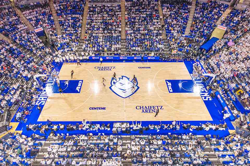 Billiken Macot A birds-eye-view of Chaifetz Arena